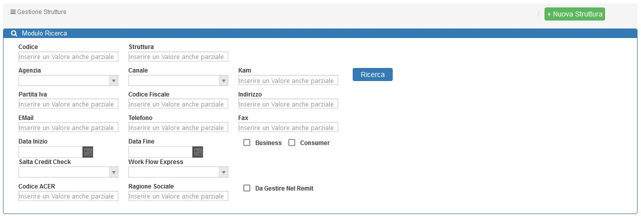 Gestione Strutture