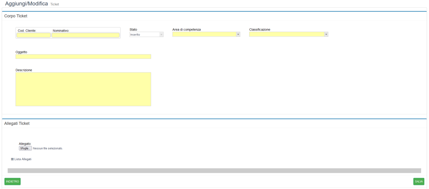 Nuovo Ticket Frontoffice