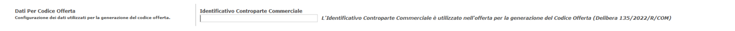 Configurazioni Offerte - Dati per Codice Offerta