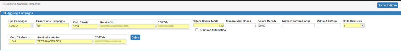 Modifica Campagna Promozionale